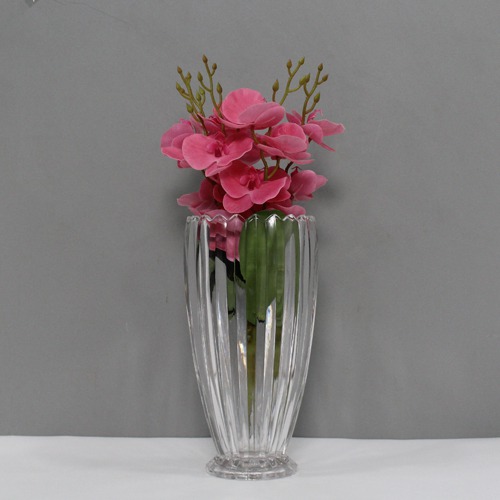Clear Crystal Flower Vase | Glass Vase | For Money Plant | Lucky Bamboo Plant | Elegant Shaped Vase | Flower Pot