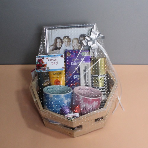 Family Day Special Big Wooden Basket Gift Hamper For Your Family