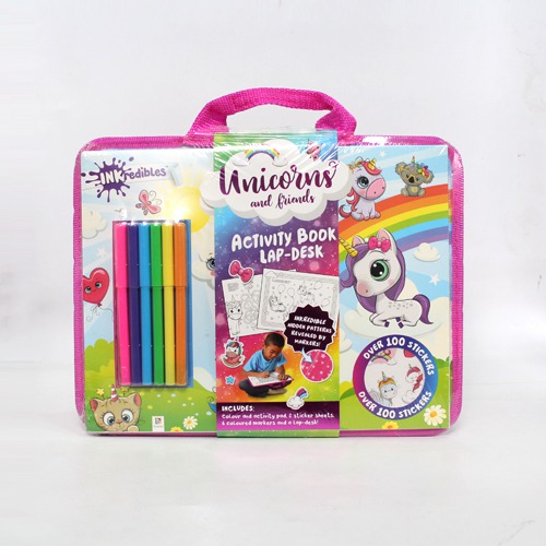 Unicorns and Friends Activity Book Lap-Desk | Activity Kit for kids