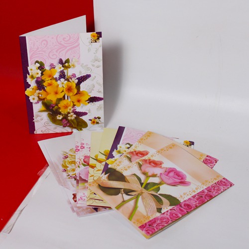 Flower Blank Note Card For All Occasions( Set of 10 Card)