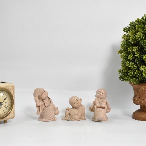 Three Cute Little Monk Buddha Statue | Small Buddha Statue Monk| Figurine Home Decorative Showpiece