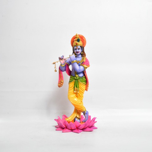 Yellow Dhoti Colour With Pink Shal Krishna Standing Statue| Gift Your Relatives | Showpiece Figurines