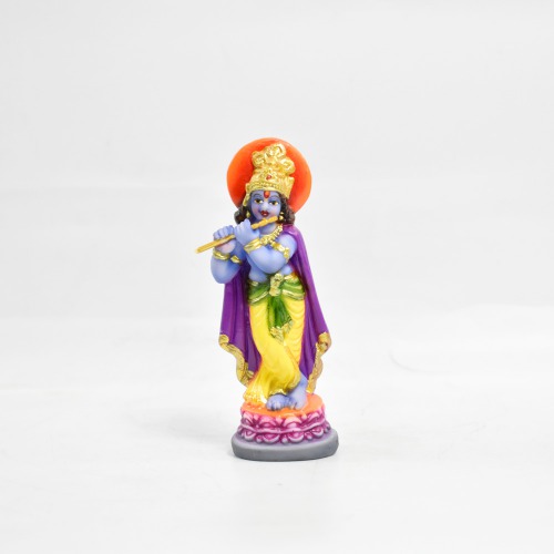 Purple Shal Small Krishna Murti | Multi colour-Idol for Temple Decor |Decor Your Home