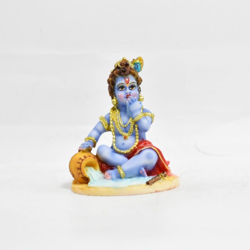 Sitting Bal Krishna With Makhan Statue | Krishna Idol Statue Showpiece Murti for Home |Decor Your Home