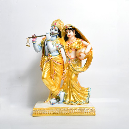 Yellow Colour Big Size Radha Krishna Murti | Decor Your Home | Office And Gift Your Relatives | Showpiece Figurines
