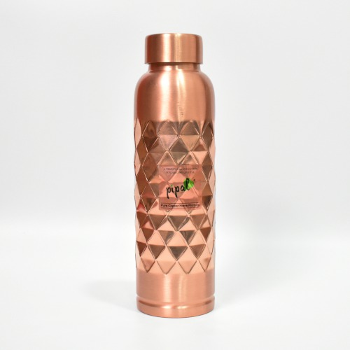 Pipal Copper Diamond Hammered Bottle 1000 ml