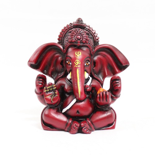 Brown Colour Ganesha Ganpati With Big Ears Sitting Idol For Car Dashboard Home & Office | Ganesha Murti