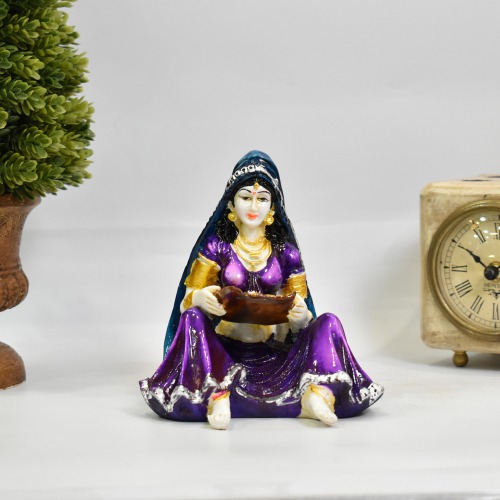 Polyresine Soop Women Rajasthani Showpiece For Home Decor