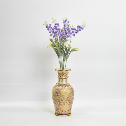Marble Painted Flower Vase l Pot Decorative Showpiece Multicoloured | Showpiece Vases for Home Decoration