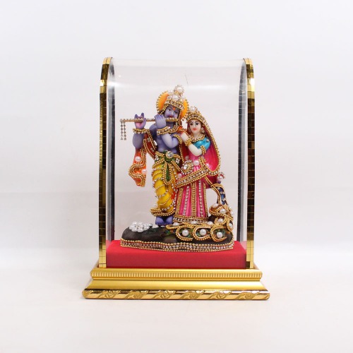 Radha Krishna With Peacock Idol With Stone Work Religious Pooja Gift Items And Murti For | Temple | Home | Office