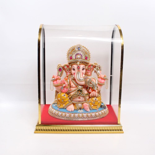 Stone Work Ganapti Murti With Snake Idol | Statue For Living Room | showpiece | Showpieces In Home