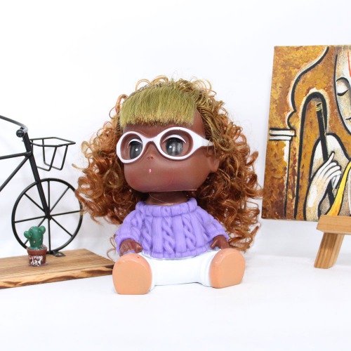 Baby Girl Doll Shaped Money Saving Bank Toy for Kids | Purple | Showpiece | Decor | Kids | Piggy Bank