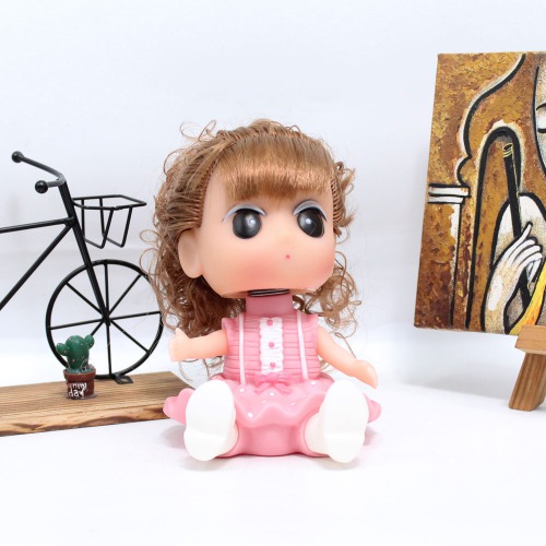 Baby Girl Doll Shaped Money Saving Bank Toy for Kids | Pink Red | Showpiece | Decor | Kids | Piggy Bank