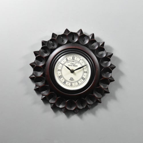 Brown Wooden Decorative Wall Clock Roman Dial For Home Decor