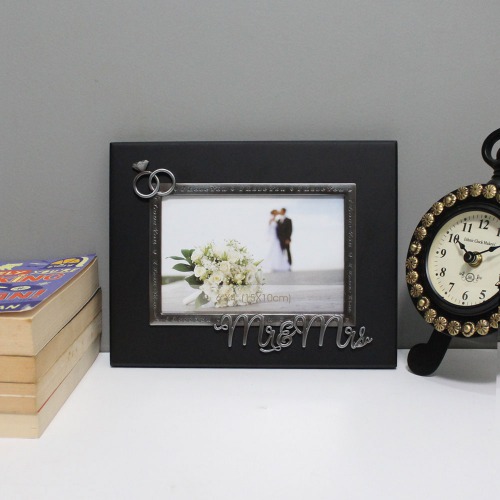 Black Metal Mr. and Mrs. Photo Frame For Special One
