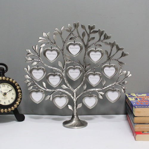 Metal Heart Shape Family Tree Photo Frame For Special One | Multiple Photo Frame