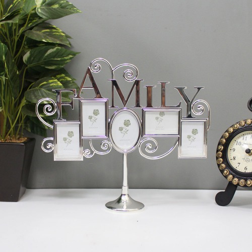 Silver Multiple Family Tale Top Photo Frame For Home Decor