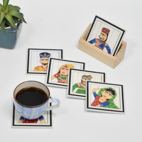 Assorted Tea Coffee Coaster Set - Home Decor Handicrafts | Home Decor | Home Decorative Items in Living Room