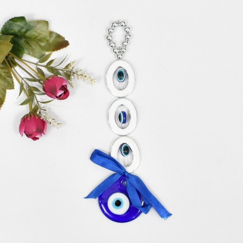 Three Layer Evil Eye Protection Good Luck Positivity Prosperity Metal Door | Wall Hanging Gifting Home Decor