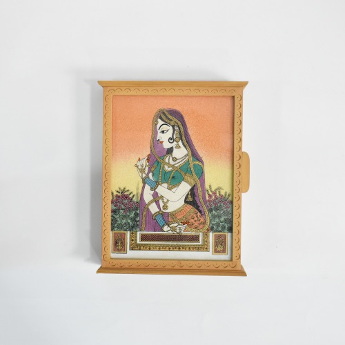 Rajasthani Gemstone Painting Key Holder Box | Key Holder | Decor | Wall Hanging