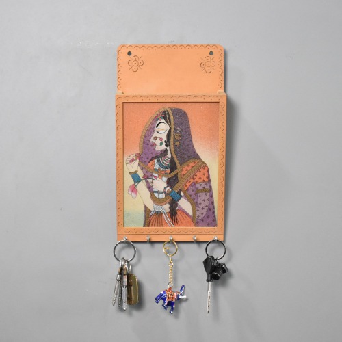 Rajasthani Gemstone Painting Key Holder Box | Key Holder | Decor | Wall Hanging | Home Decor