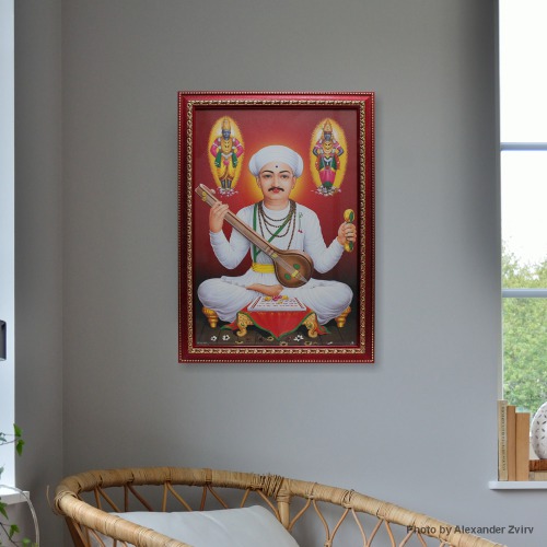 Shri Tukaram Maharaj Photo Frame ( 20.5 x 14.5 inches) | For Home Deocr| Positivity