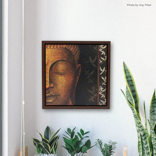 Wooden Brown Gautam Buddha Photo Frame ( 13 x 13 inches)| For Home Decor