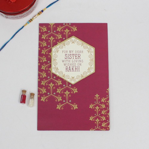 For My Dear Sister With Loving Wishes On Rakhi Greeting Card