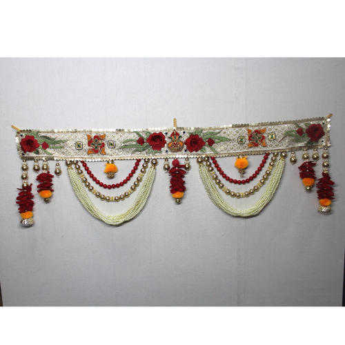 Swastik Toran with Beads LED | Toran for Main Door Online | Door Hanging Toran Online | For Diwali, Party, House Warming etc