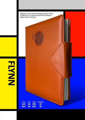 Flynn | Beautiful & Elegant Soft Leather Skin Journal | Attractive Magnetic Flap Closure along with a Pen Holder Function