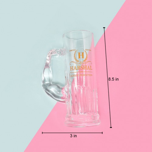 Glass Mug Big Size with Golden Engraving | Mug for Valentine's Day, Birthday Gift, Anniversary Gift and All Occasions