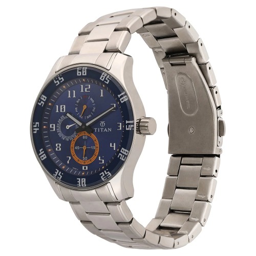 Titan Octane Blue Dial Silver Stainless Steel Strap Men's Watch | 1632SM03 |
