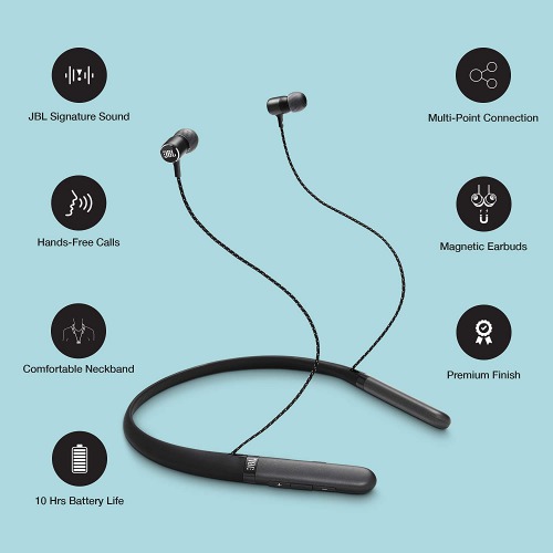 JBL LIVE 200BT by Harman in-Ear Wireless Neckband Headphones (Black)