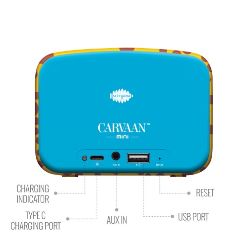 Carvaan Saregama Mini Kids - Pre-Loaded with Stories, Rhymes, Learnings, Mantras with Bluetooth/USB/Aux in-Out