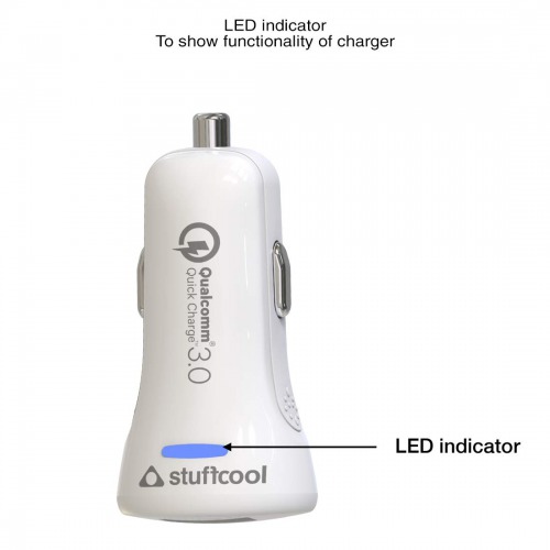 Stuffcool PD Car Charger Atom Plus Type-C PD & Quick Charge 3.0  White 20W