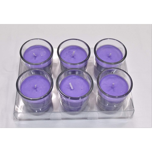 Pan Aromas Fresh Lavender Votive Candle (Standard Size)-6-Pack Scented Tealight Candle - Fresh Lavender