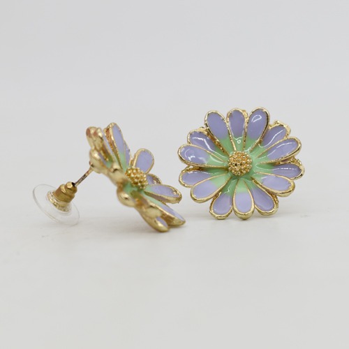 Purple Flower Metal Earing for Women | Flower Earrings| Earrings | Earrings For Women