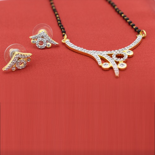 Diamond Pendant with Black Bead Chain Mangalsutra for Women | Mangalsutra For Women