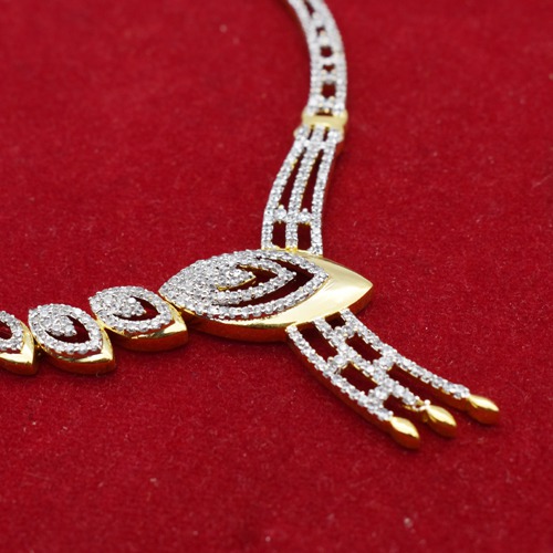Diamond Toned Necklace For Women | Diamond Necklace Set Women And Girls