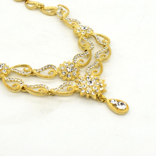 Gold Plated Diamond Neckless For Women | Necklace And Earring Set For Women