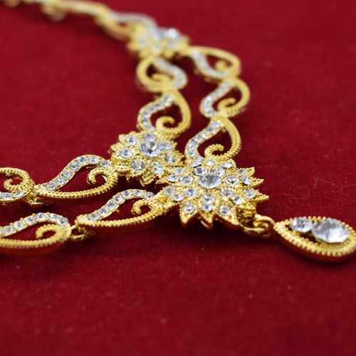 Gold Plated Diamond Neckless For Women | Necklace And  Earring Set For Women