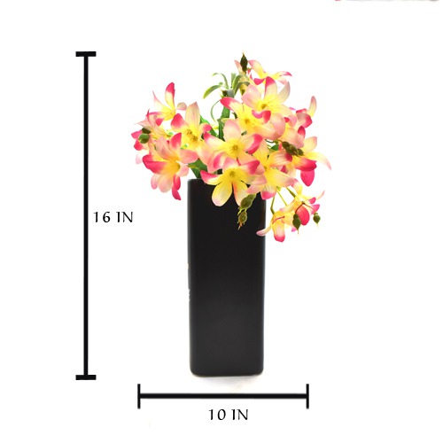 Artificial Big Head Lily Bunch | Artificial Plants with Pot for Home, Office, and Living Room Decoration | Wall Shelf Side Table Office Home Decoration