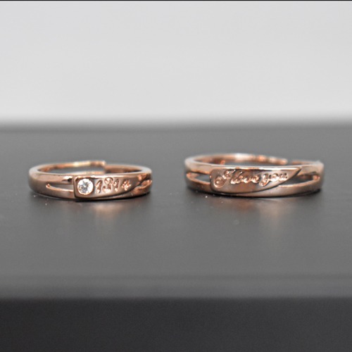 Finger Ring For Couples | 68 C | Crystal Elegant Couple Adjustable Ring Gift for Men and Women