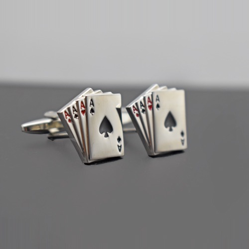 King Four of a Kind Aces Playing Cards Stainless Steel Poker Cufflinks for Men |  Cufflinks for Men| Gift For Men