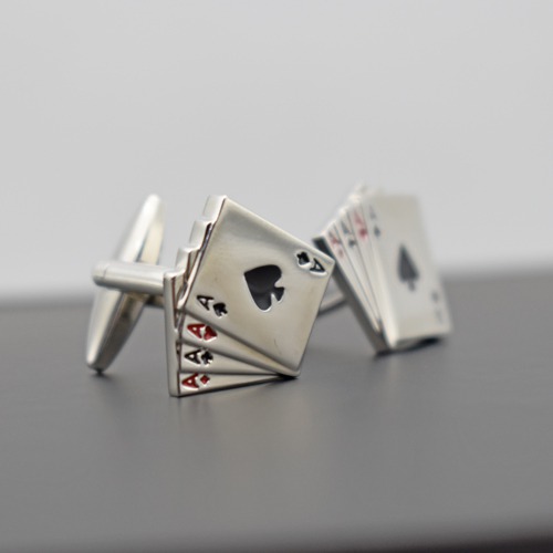 King Four of a Kind Aces Playing Cards Stainless Steel Poker Cufflinks for Men |  Cufflinks for Men| Gift For Men