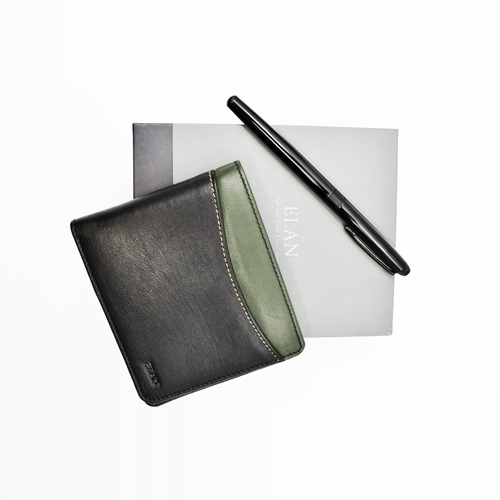 Two Toned Colour Men's Money Clip Leather Bi-Fold Slim Wallet with Card Holder & Money Clipper.