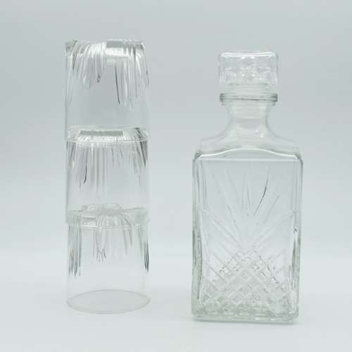 Clear Crystal Whisky 7 Pcs Set | Premium Glass Decanter Combo for Whisky, Alcohol, Liquor