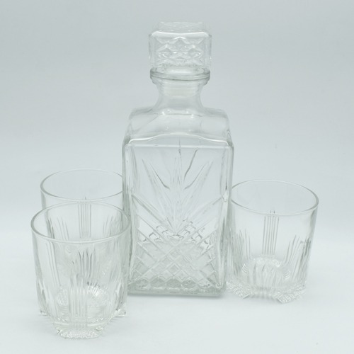 Clear Crystal Whisky 7 Pcs Set | Premium Glass Decanter Combo for Whisky, Alcohol, Liquor