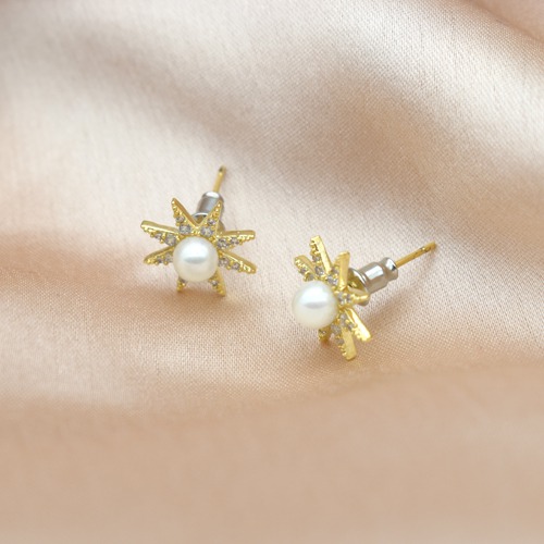 Gold-Toned Contemporary Studs Earrings | Earrings | Studs Earrings