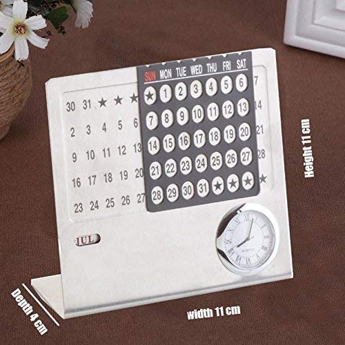 Big Calendar With Clock | Table Clock for Home Study Living Room and Office Living Room Decor Gift Item
